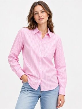 Gap Pink Stripe Classic Button-Down Shirt Size S